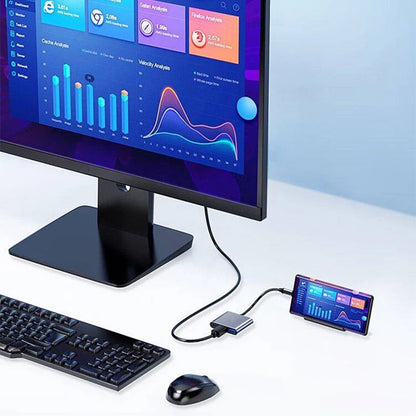 3-in-1 USB-C Hub – HDMI-Compatible Splitter & USB 3.0 Docking Station for MacBook Air
