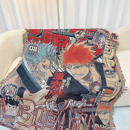 Anime Dragon Ball & One Piece Cotton Blanket – Decorative Sofa & Bed Throw