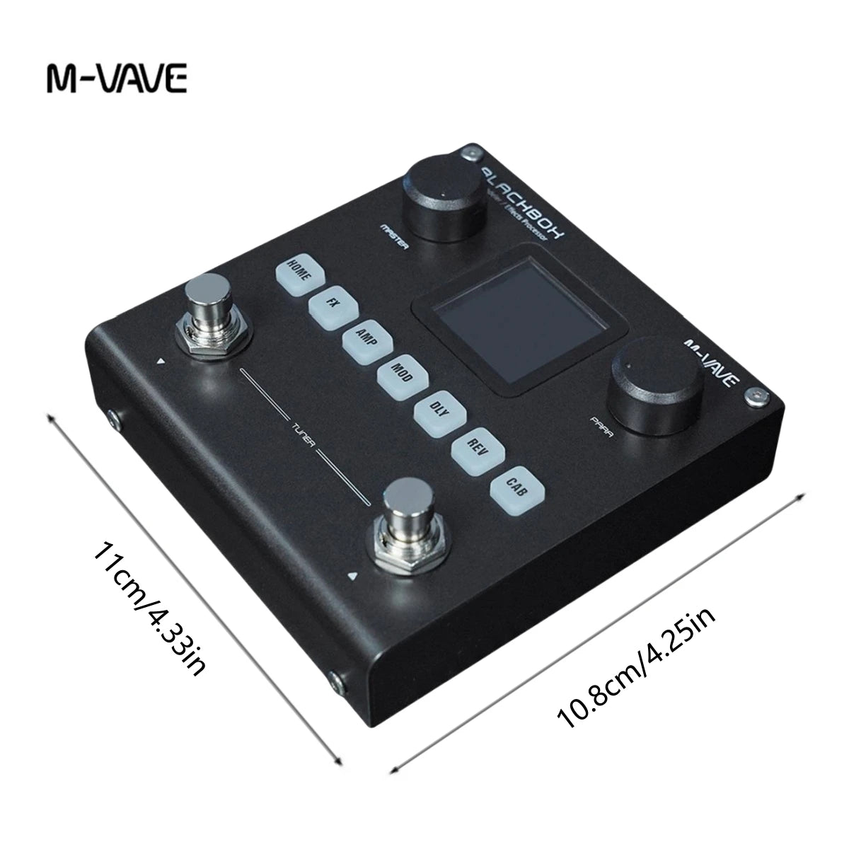 M-VAVE BLACKBOX Multifunctional Guitar/Bass Effect Pedal – 80 Editable Presets, 6 Effects Modules, Built-in Battery