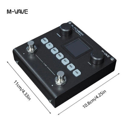 M-VAVE BLACKBOX Multifunctional Guitar/Bass Effect Pedal – 80 Editable Presets, 6 Effects Modules, Built-in Battery
