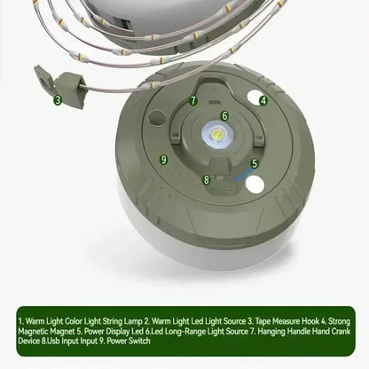 4-in-1 LED Camping Lamp Strip – 10M Waterproof Light Belt for Tent, Room & Outdoor Garden Decoration