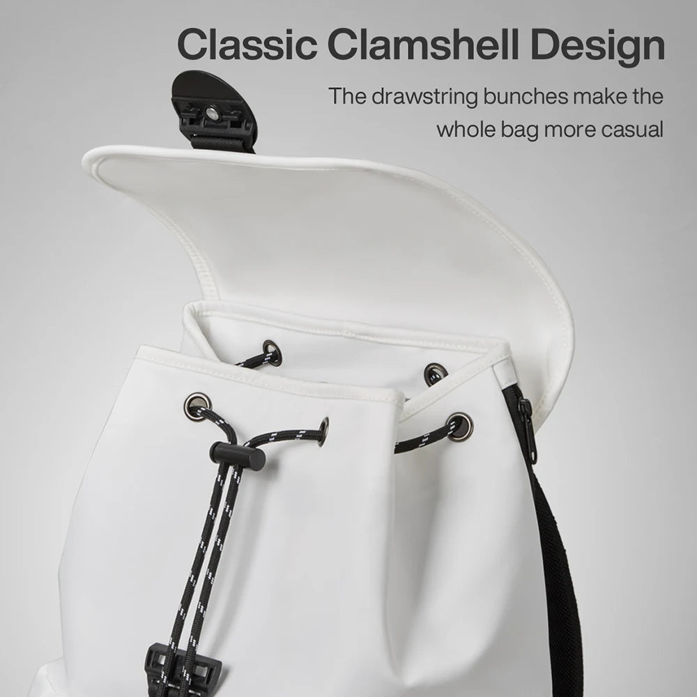 Mixi 16'' Waterproof Laptop Backpack - Lightweight Casual Travel Bag for College Students, Men and Women, 17 Inch White Rucksack