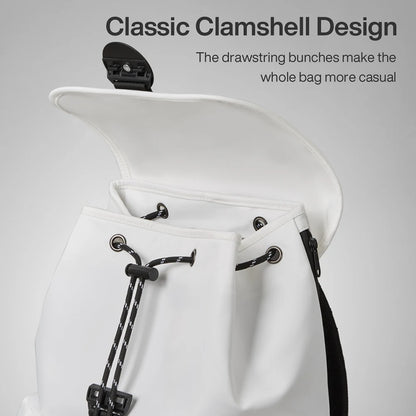 Mixi 16'' Waterproof Laptop Backpack - Lightweight Casual Travel Bag for College Students, Men and Women, 17 Inch White Rucksack