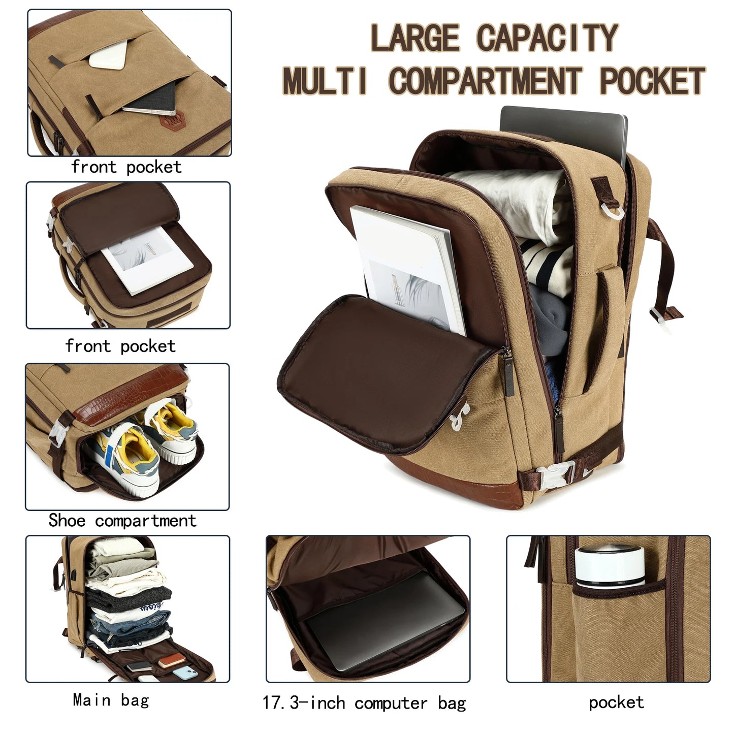 15.6 Inch Waterproof Laptop Backpack - Large Capacity Travel Bag for Men and Women, Perfect for Business and University Use