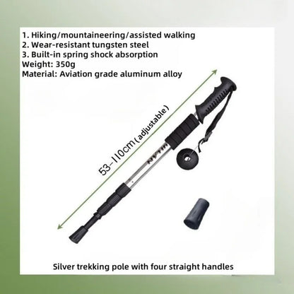 Collapsible Lightweight Hiking Trekking Poles — Adjustable Anti-Shock Walking Sticks for Men and Women