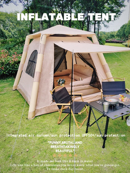 Lohascamping Large Camping Air Tent – Inflatable One-Touch Dome Shelter for 4-5 People, Family Hiking & Outdoor Use