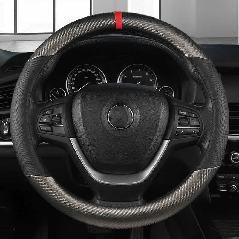 Fashion Universal Car Steering Wheel Cover — Breathable, Anti-Slip, 37-38cm Car Accessory