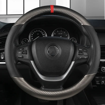 Fashion Universal Car Steering Wheel Cover — Breathable, Anti-Slip, 37-38cm Car Accessory