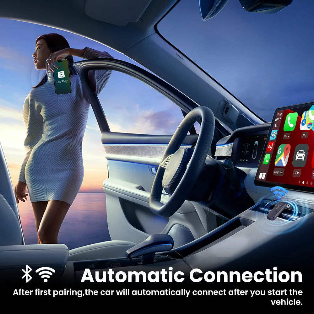 Carlinkit Mini 5 Pro Wireless Adapter — CarPlay & Android Auto Upgrade for Car Intelligent Systems, WiFi FOTA Portable