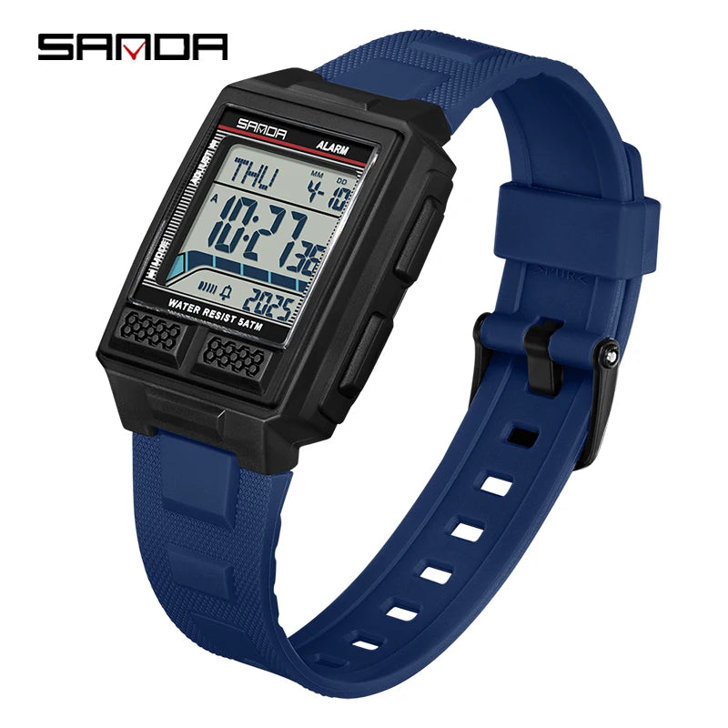 SANDA 2212 Men’s Digital Sports Watch - Multifunction Alarm, Luminous, Waterproof & Shockproof Wristwatch