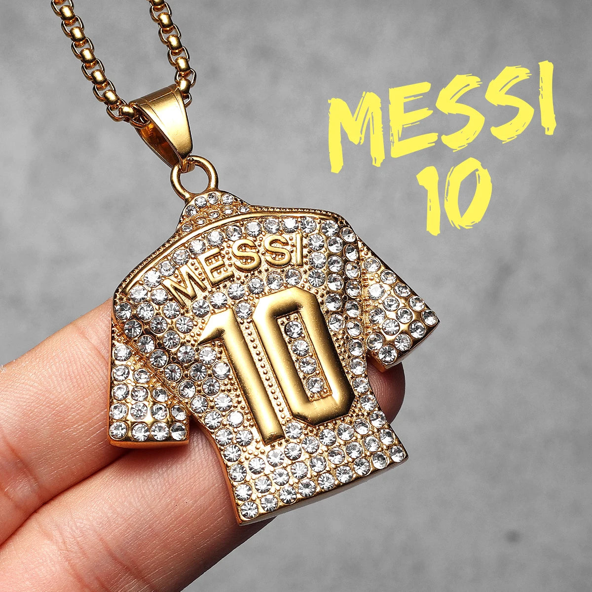Football Legends Necklace – Messi, Cristiano Ronaldo, Neymar, Mbappé & Haaland Stainless Steel Pendant Chain Fashion Jewelry Gift for Men