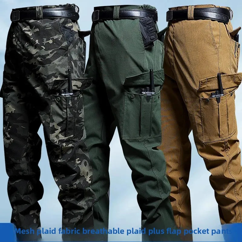 Water Resistant Tactical Work Pants - Multi Pocket Outdoor Military Style Casual Trousers for Men Spring Autumn