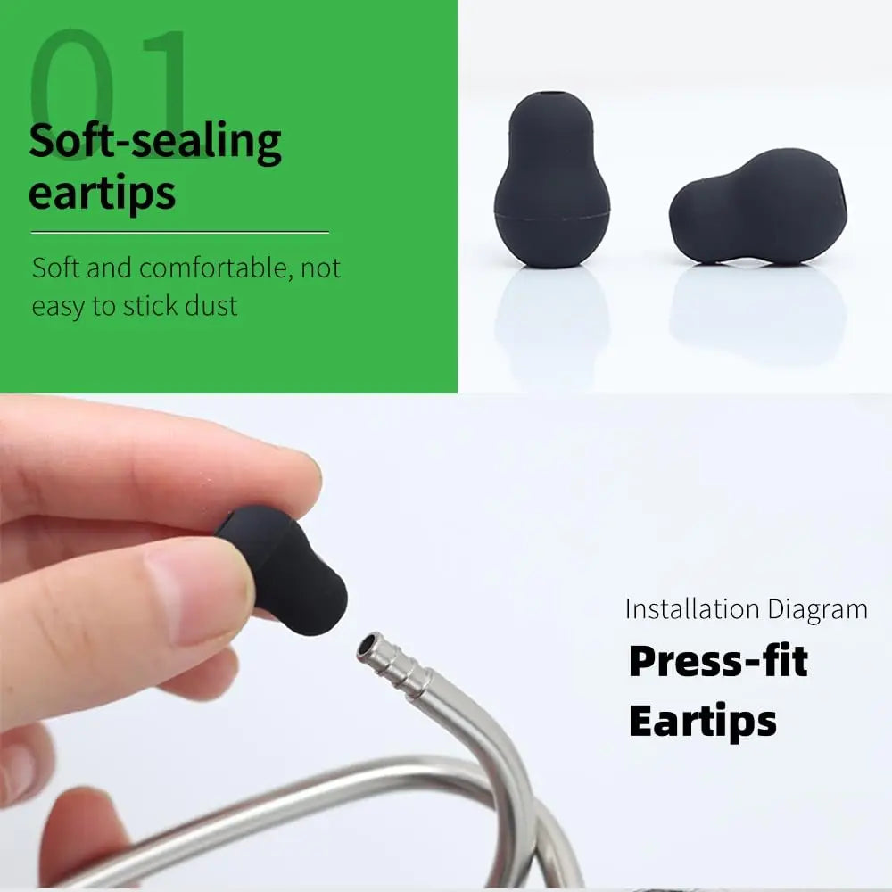 Stethoscope Replacement Kit – Eartips, Tunable Diaphragm & Rim Assembly for Littmann Classic III & Cardi 40016