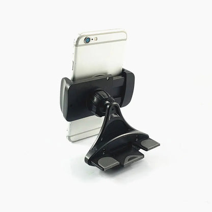 Universal CD Slot Car Phone Holder - 360° Rotating Smartphone Mount Stand for iPhone Samsung Xiaomi