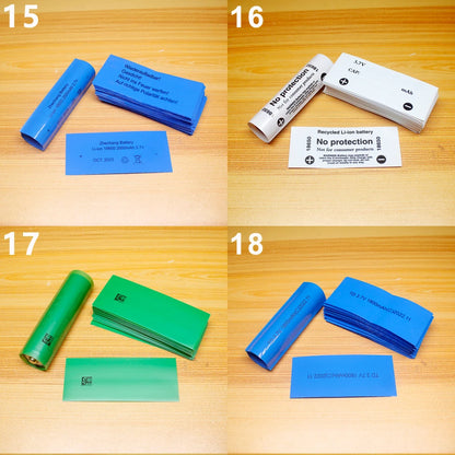 100pcs 18650 Lithium Battery Heat Shrink Wrap PVC Sleeves – Insulation Packaging Film for Battery Protection