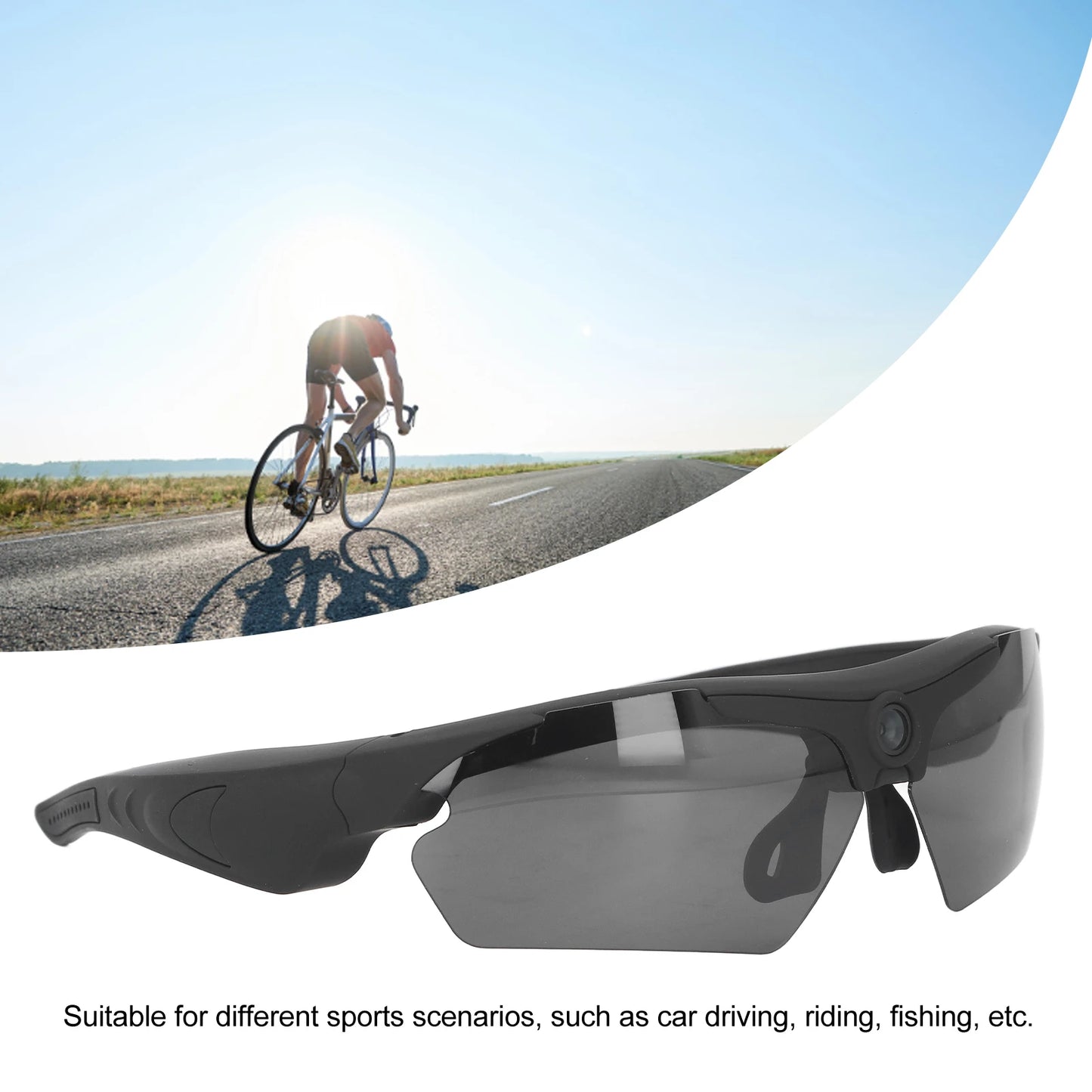 1080P HD Camera Glasses Sunglasses — Video Recording Glasses for Cycling, Driving, Hiking, Fishing & Hunting