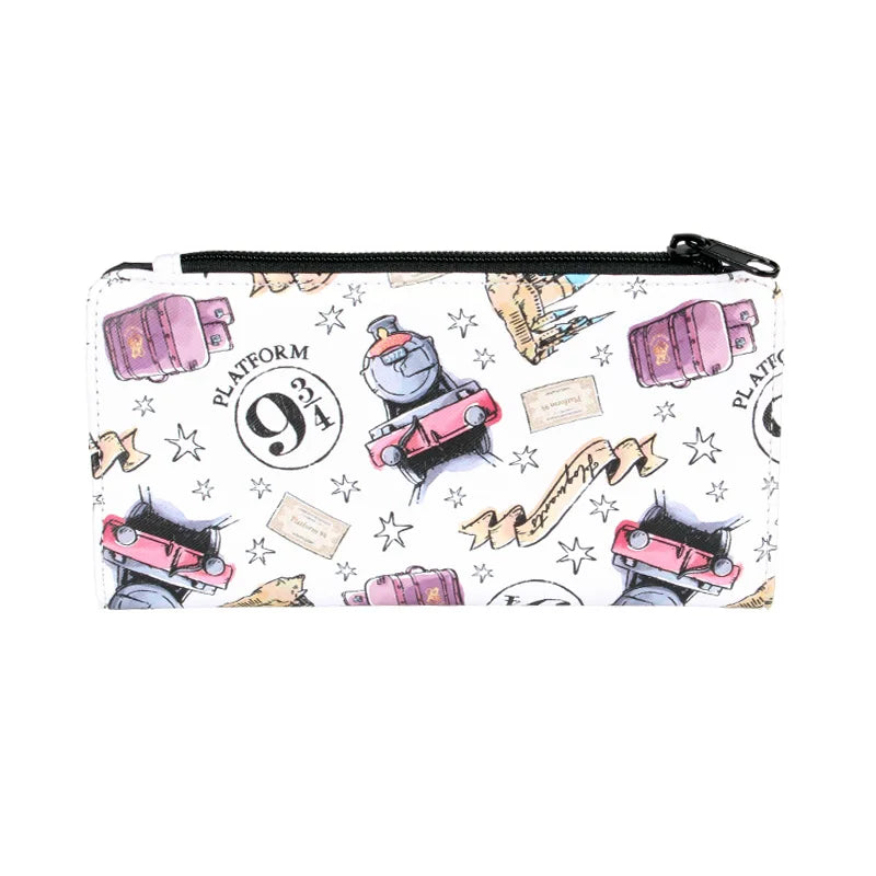 Cute Cartoon Print Long Wallet for Women – PU Leather Coin Purse, Stylish Card Holder & Organizer