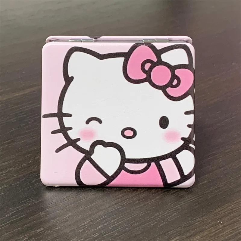 Hello Kitty Portable Small Mirror – Sanrio Folding Double-Sided Makeup Mirror, Cute Gift for Girls