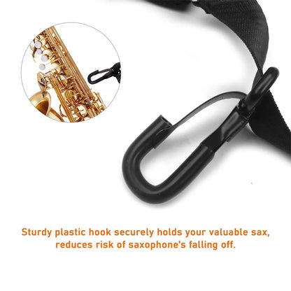 Miwayer Saxophone Strap — Universal Double Shoulder Leather Strap for Alto, Tenor & Soprano Saxophones (Adult & Child)