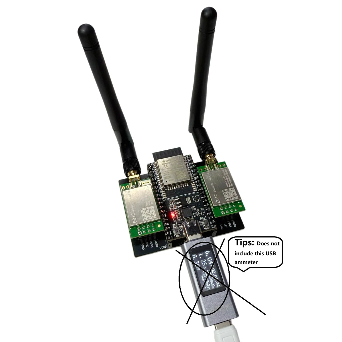 NRF24L01 High-Power Wireless Module Kit - ESP32 DevKitC, E01C & 5V 2A Power Supply for 2.4GHz Testing