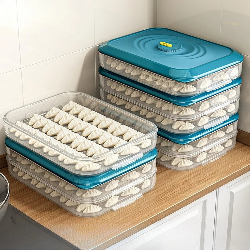 Dumpling Storage Box - Food Grade Sealed Freezer Container for Quick Freezing & Fresh Preservation