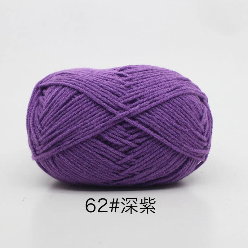 40-50g/Set 4ply Milk Cotton Knitting Yarn – Dyed Lanas for Crochet, Sweaters, Hats & Dolls, Affordable Craft Supplies