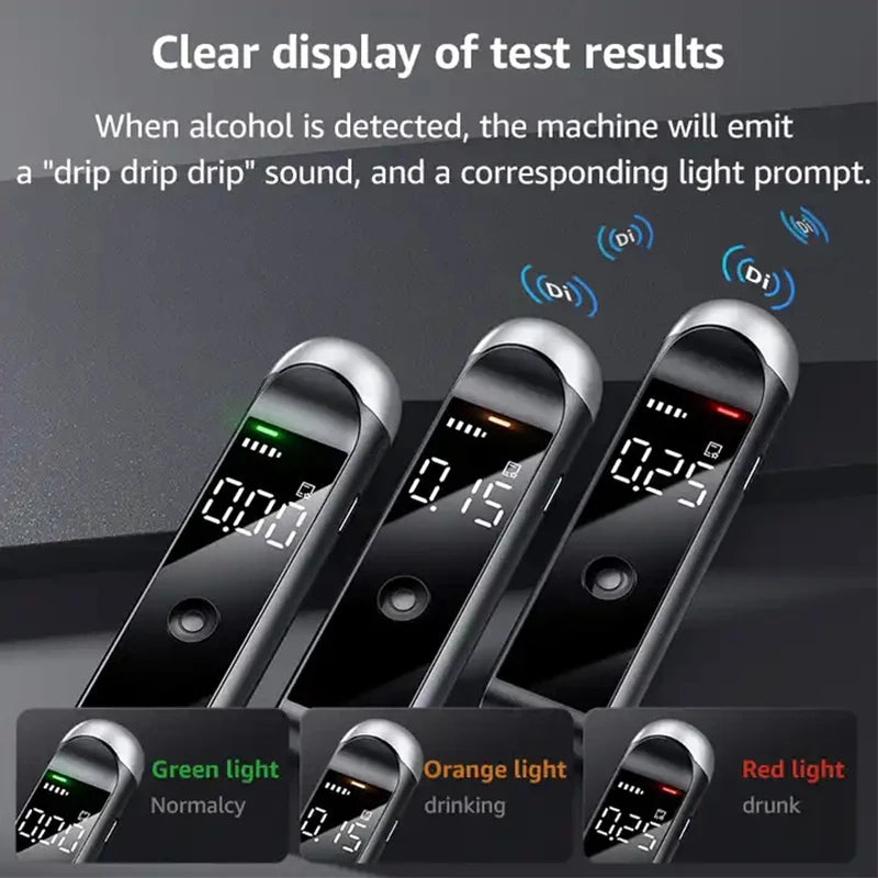 Digital Breath Alcohol Tester - Accurate Alcotester Detector with Display for Driver Safety Checks