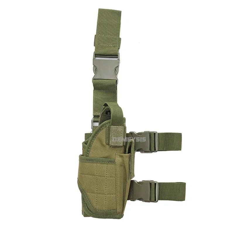 Universal Drop Leg Gun Holster - Right-Handed Tactical Thigh Pistol Bag & Pouch for All Handguns