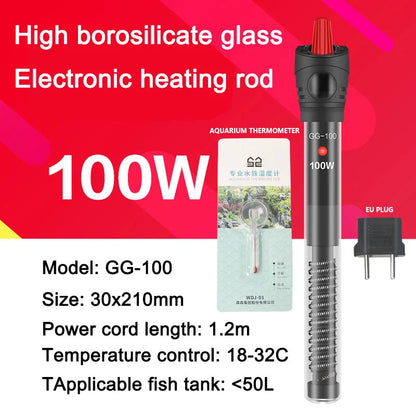 25W-300W Fish Tank Aquarium Heating Rod - Quartz Glass with Digital Display & Automatic Thermostat for Aquariums