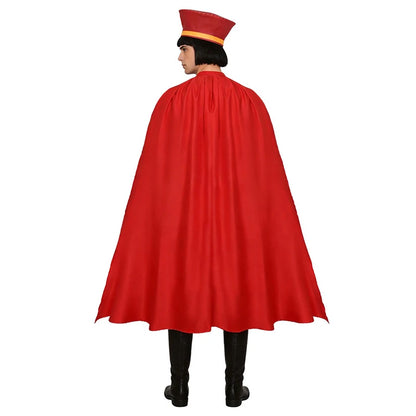 Lord Farquaad Cosplay Costume Set - Medieval Red Cloak, Uniform, Gloves & Hat for Halloween Parties and Events
