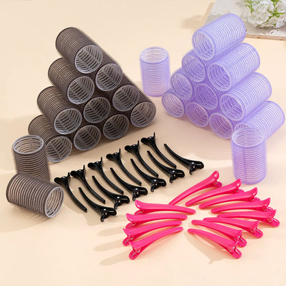 24-Piece Self-Grip Hair Rollers - Heatless Curlers for Volume, Bangs & Easy Styling