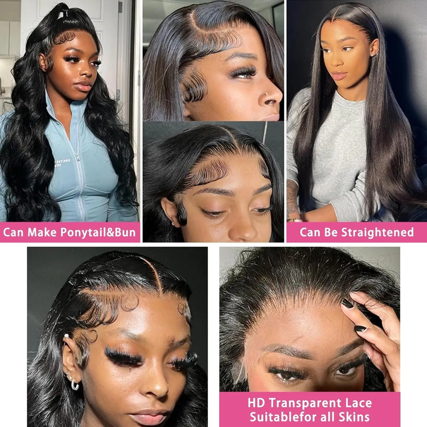Body Wave Lace Front Wig – 13x4 & 13x6 Pre-Plucked Human Hair, 32-36 Inch, 200% Density with Baby Hair for Women