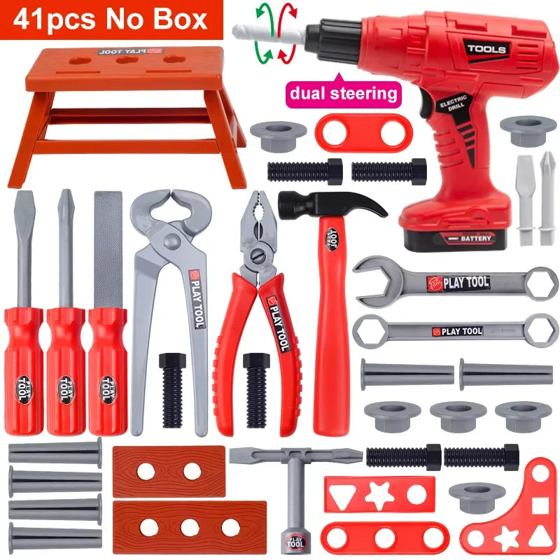 Kids Tool Set - Toy Drill Construction Pretend Play Kit for Toddler Boys & Girls Learning Gift