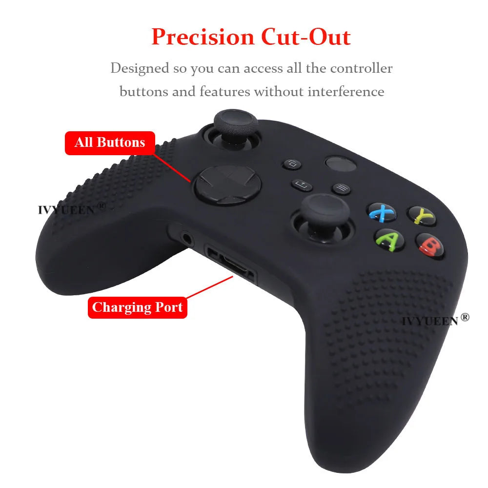 IVYUEEN MixColor Protective Silicone Case for Xbox Series S/X Controller — Thumbstick Grip Caps & Gamepad Cover