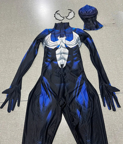 Men’s Spider-Man 2 Venom Cosplay Costume – Adult Zentai Bodysuit for Halloween & Party