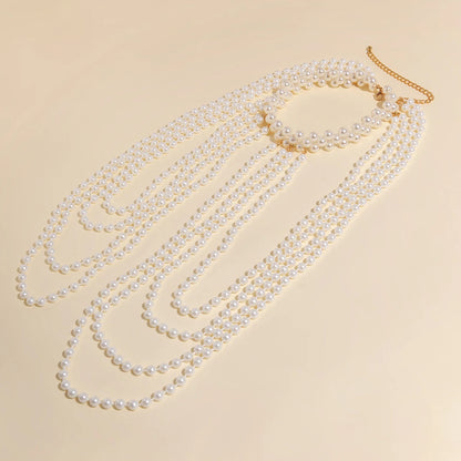 Ingemark 2024 Bridal Tassel Pearl Shoulder Chain Necklace – Elegant Wedding Jewelry for Women