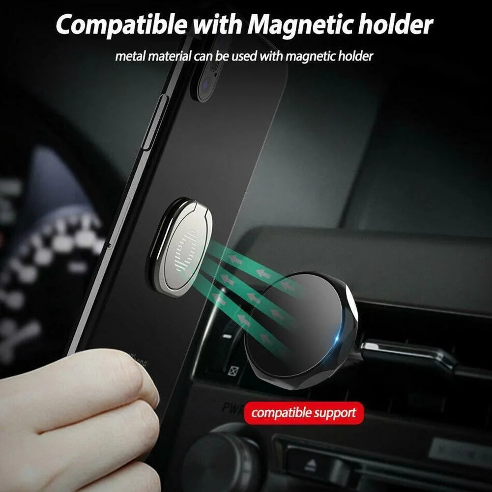 360° Rotating Metal Phone Grip Stand - Foldable Finger Ring Holder for iPhone 17, 16 Pro, Samsung and Other Smartphones