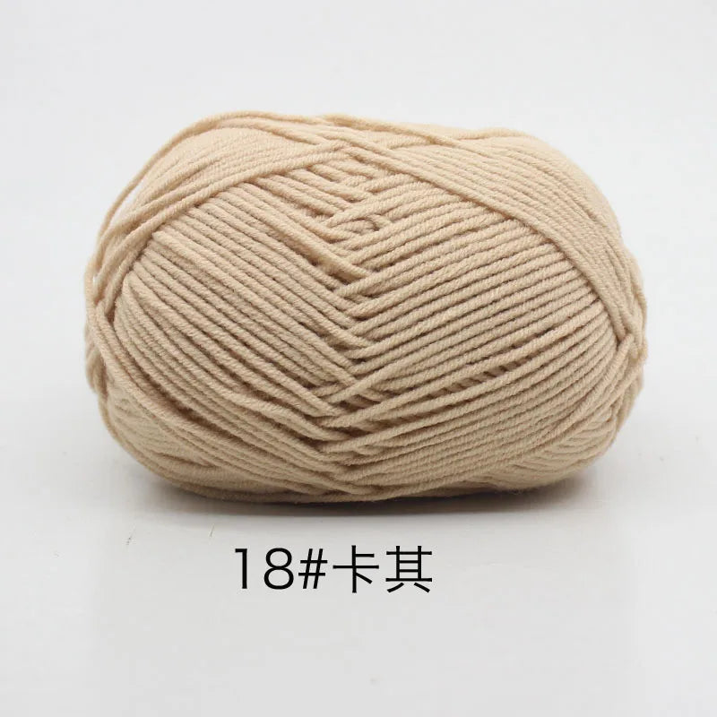 40-50g/Set 4ply Milk Cotton Knitting Yarn – Dyed Lanas for Crochet, Sweaters, Hats & Dolls, Affordable Craft Supplies