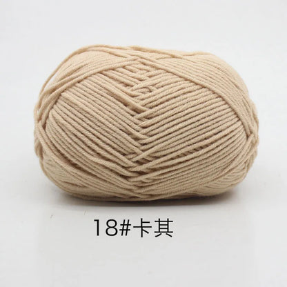 40-50g/Set 4ply Milk Cotton Knitting Yarn – Dyed Lanas for Crochet, Sweaters, Hats & Dolls, Affordable Craft Supplies