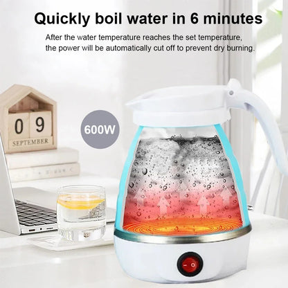 Portable 600ML Folding Electric Kettle – Travel & Camping Electric Water Heater, Foldable Design