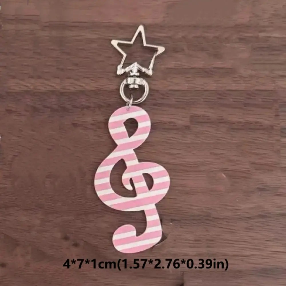 Kawaii Cartoon Acrylic Keychain - Sweet Musical Note Bag Charm & Fashion Illustration Accessory