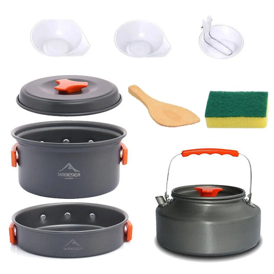 Widesea Camping Cookware Set – Lightweight Outdoor Pots & Tableware for Hiking, Picnic & Travel