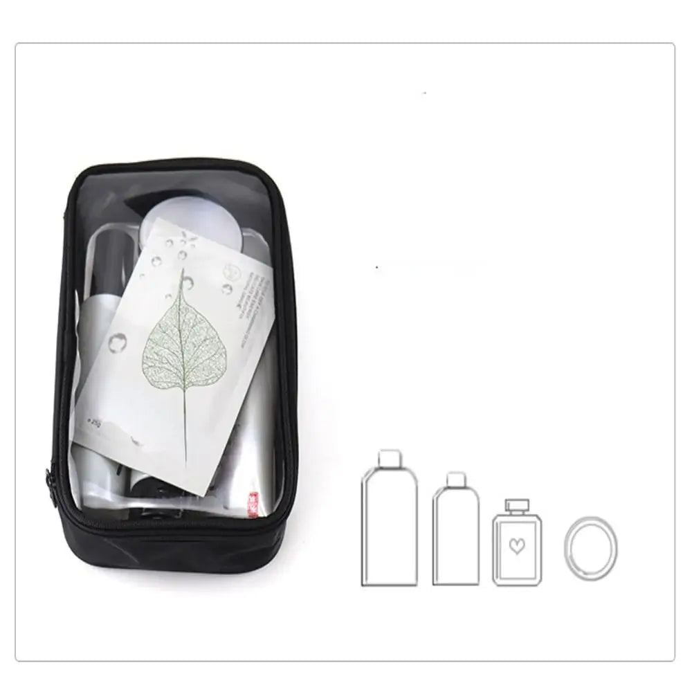 Transparent Travel Cosmetic Bag - Waterproof Zipper Makeup & Toiletry Organizer Case