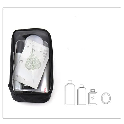 Transparent Travel Cosmetic Bag - Waterproof Zipper Makeup & Toiletry Organizer Case