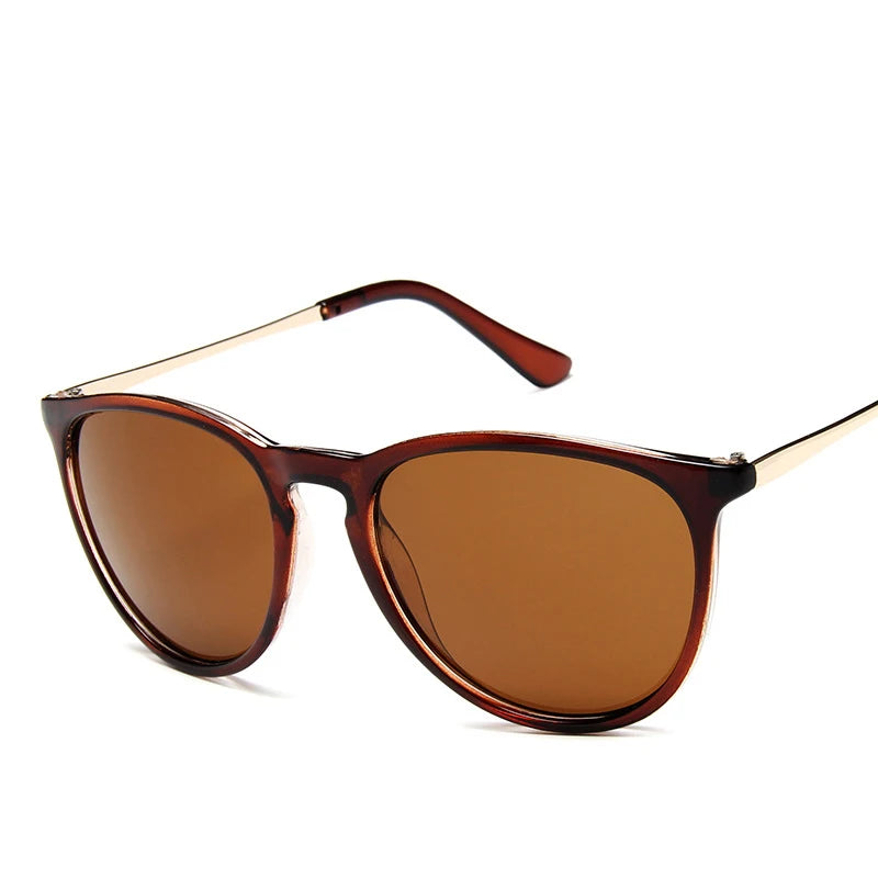 Metal Frame Vintage Round Sunglasses — Reflective UV Protection Shades for Men & Women