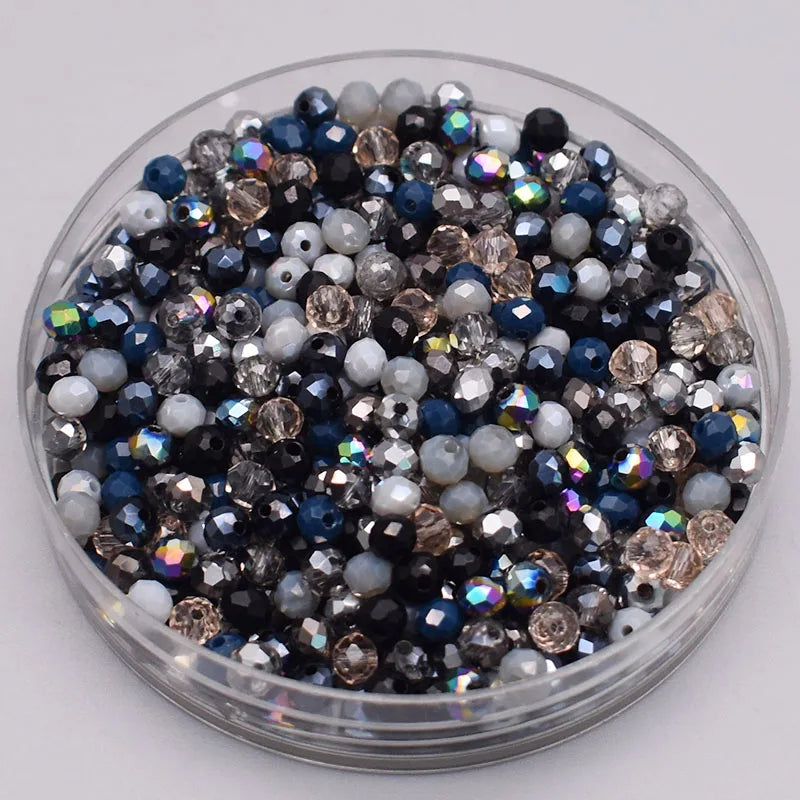 Mixed Color Crystal Glass Beads - 4mm Faceted Rondelle Spacer Beads for DIY Bracelet & Jewelry Making Crafts