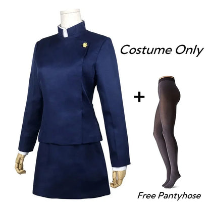 Jujutsu Kaisen Maki Zenin Cosplay Costume - Full Set with Wig, Glasses, Top and Skirt for Halloween and Anime Conventions