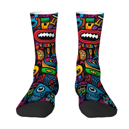 Cartoon Harajuku Men's Socks - Breathable Non-Slip Streetwear & Sports Socks