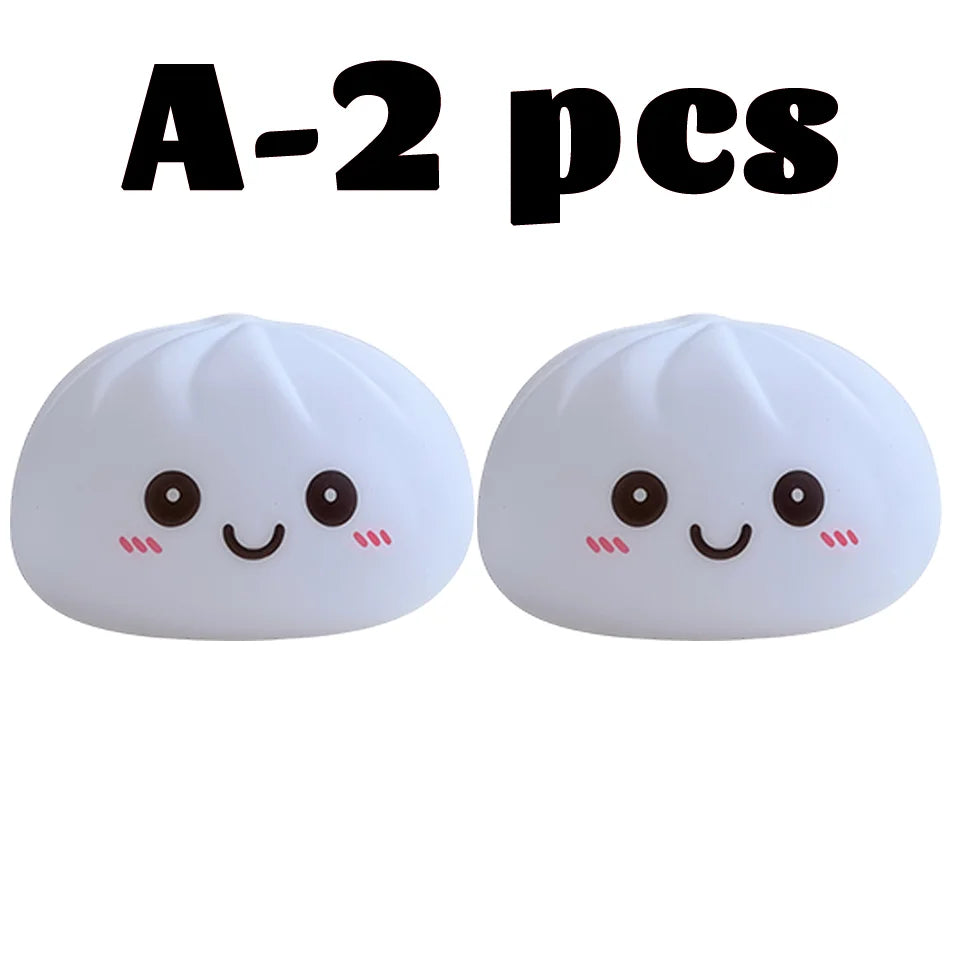 2027 Kawaii Dumpling Night Light - Cute Glowing Dumpling Steamer Desktop Ornament and Gift Decor