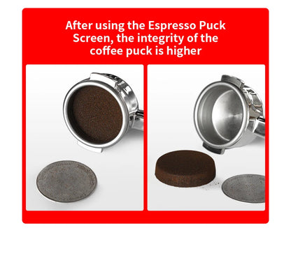 MHW-3BOMBER Espresso Puck Screen – 51/53/58.5mm Reusable Stainless Steel Coffee Filter, 0.8/0.2mm Thickness Coffee Tool